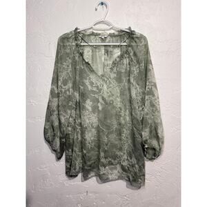 Sonoma sheer floral blouse womens XL fairycore coquette ethereal‎ office career